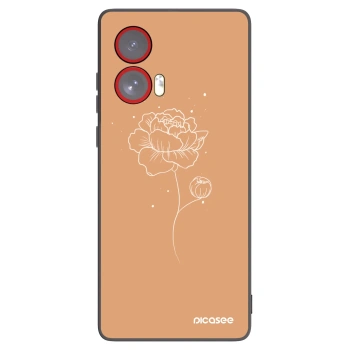 Picasee silikónový čierny obal pre Motorola Edge 50 Fusion - Peonies