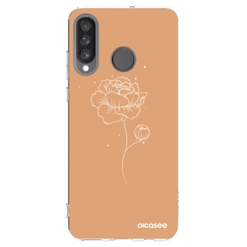 Picasee silikónový prehľadný obal pre Huawei P30 Lite - Peonies