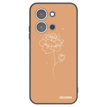 Picasee silikónový čierny obal pre Xiaomi Redmi 15C 5G - Peonies