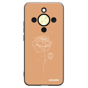 Picasee silikónový čierny obal pre Honor Magic8 Lite 5G - Peonies