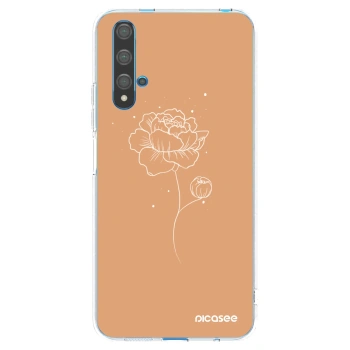 Picasee silikónový prehľadný obal pre Huawei Nova 5T - Peonies
