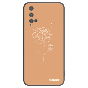Picasee silikónový čierny obal pre Huawei Nova 5T - Peonies
