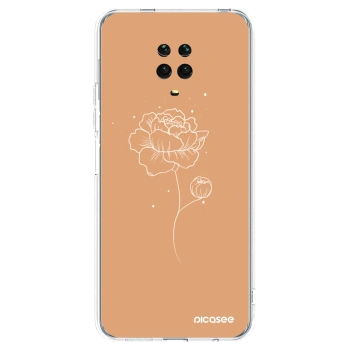 Picasee silikónový prehľadný obal pre Xiaomi Redmi Note 9 Pro - Peonies