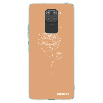 Picasee silikónový čierny obal pre Xiaomi Redmi Note 9 - Peonies
