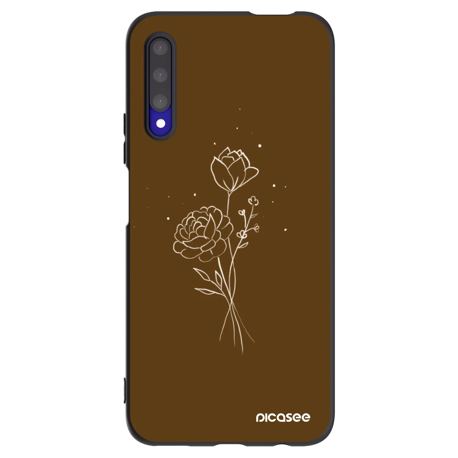 Picasee silikónový čierny obal pre Honor 9X Pro - Brown flowers