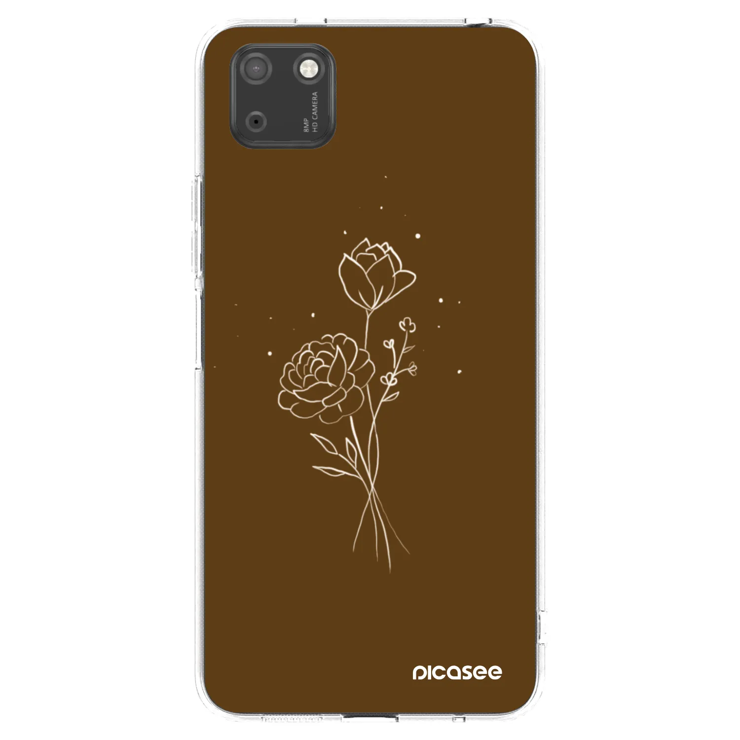 Picasee silikónový prehľadný obal pre Huawei Y5P - Brown flowers