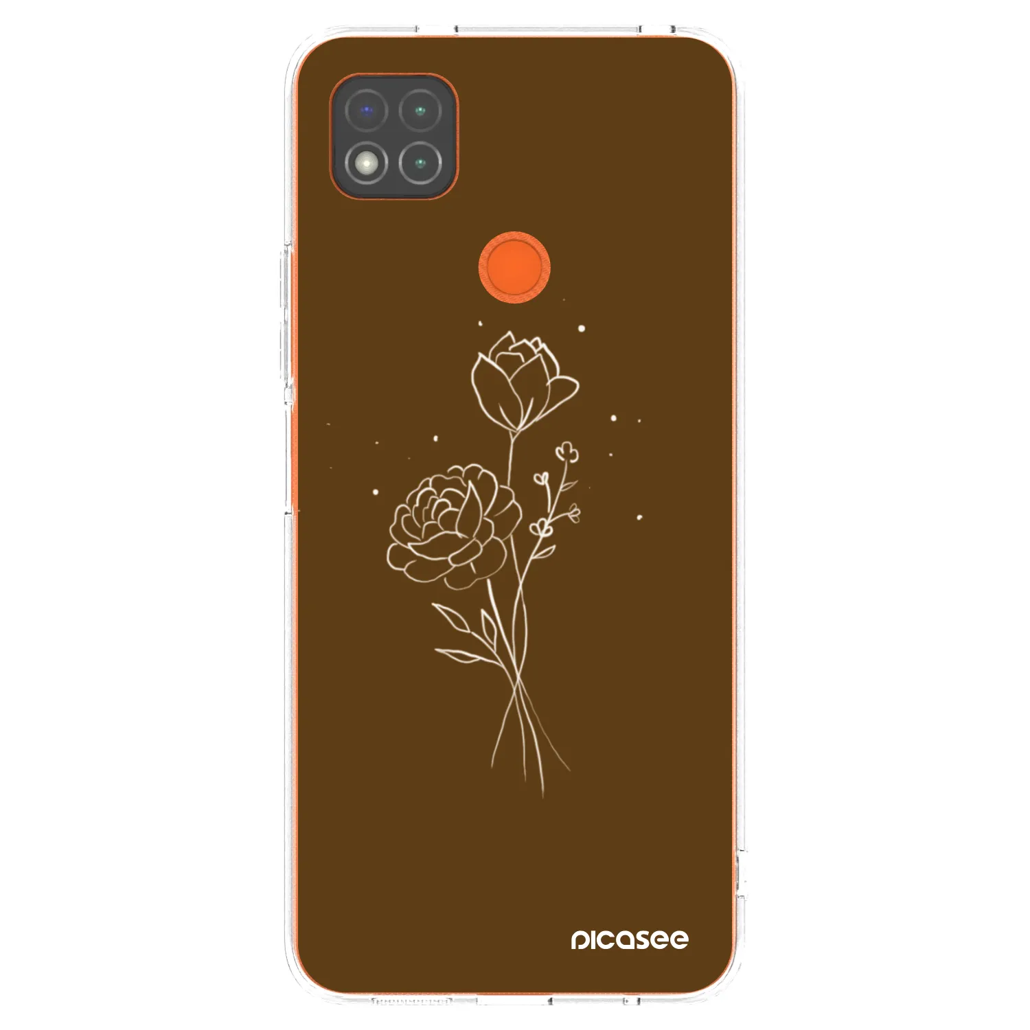 Picasee silikónový prehľadný obal pre Xiaomi Redmi 9C - Brown flowers