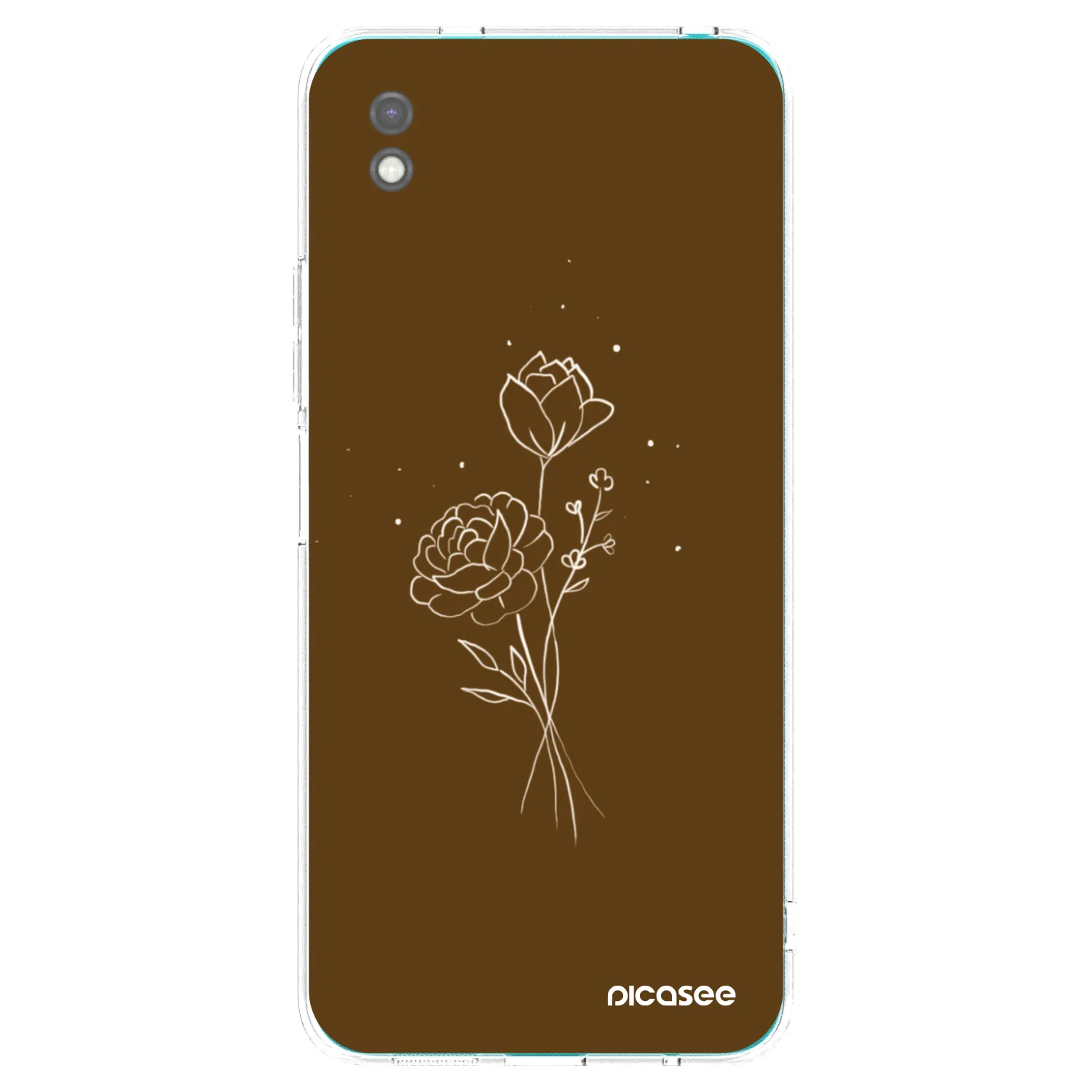Picasee silikónový čierny obal pre Xiaomi Redmi 9A - Brown flowers