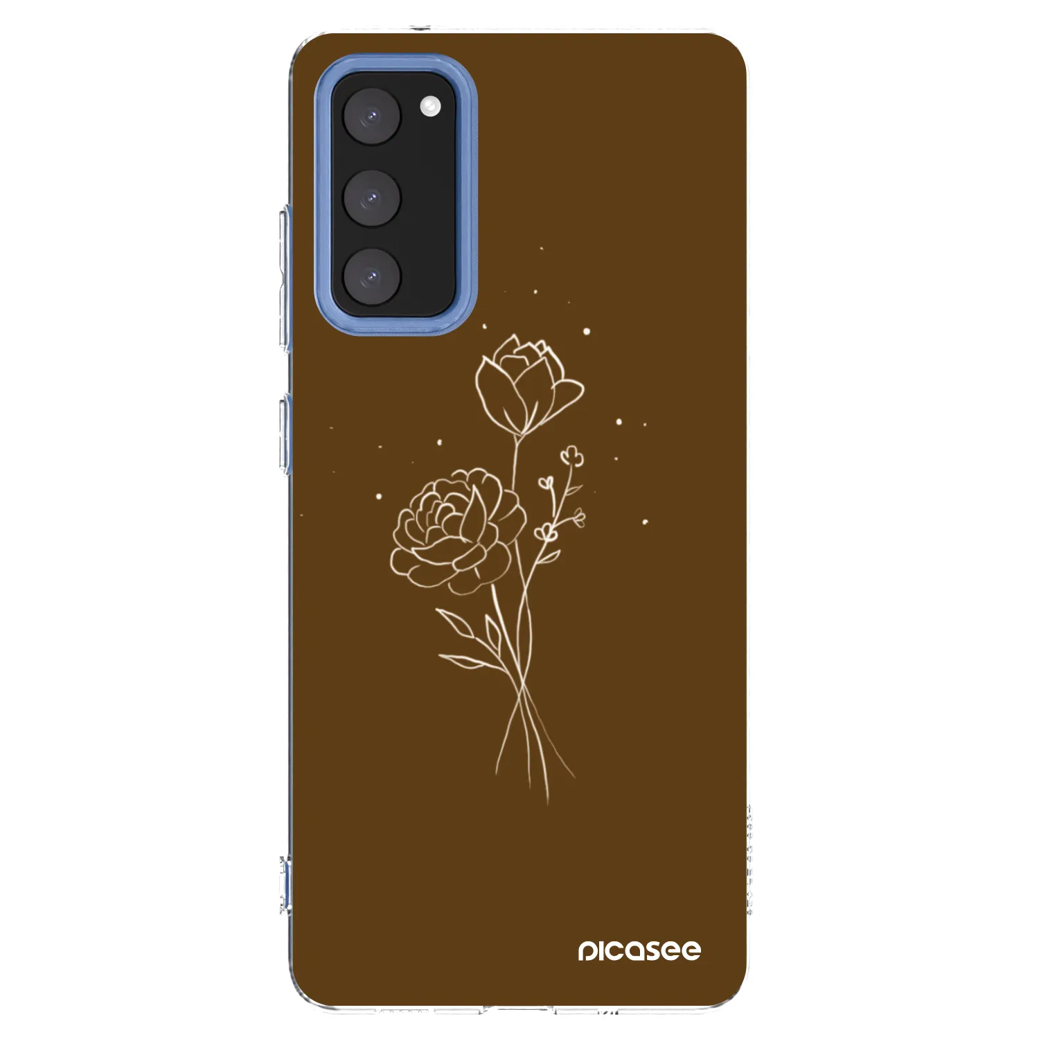 Picasee silikónový prehľadný obal pre Samsung Galaxy S20 FE - Brown flowers