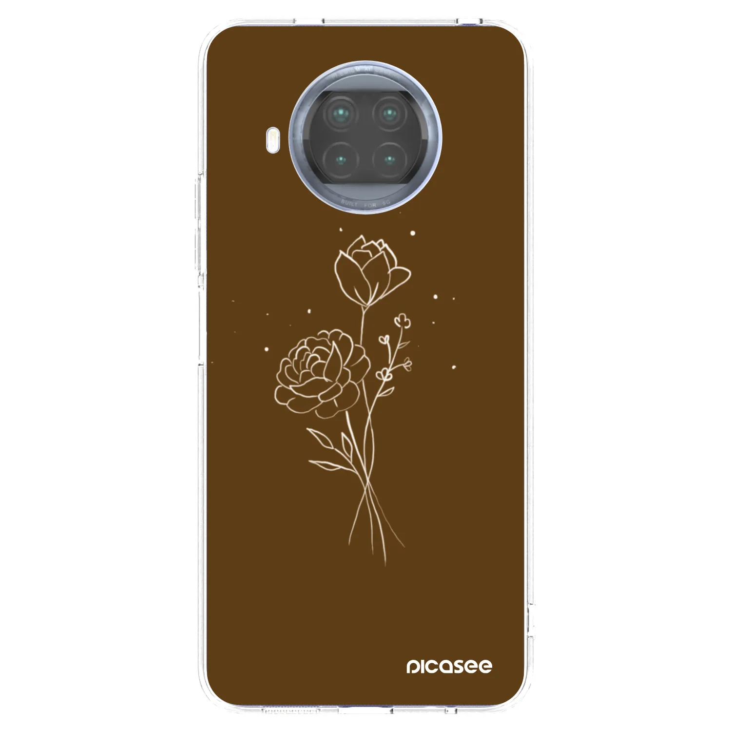 Picasee silikónový prehľadný obal pre Xiaomi Mi 10T Lite - Brown flowers