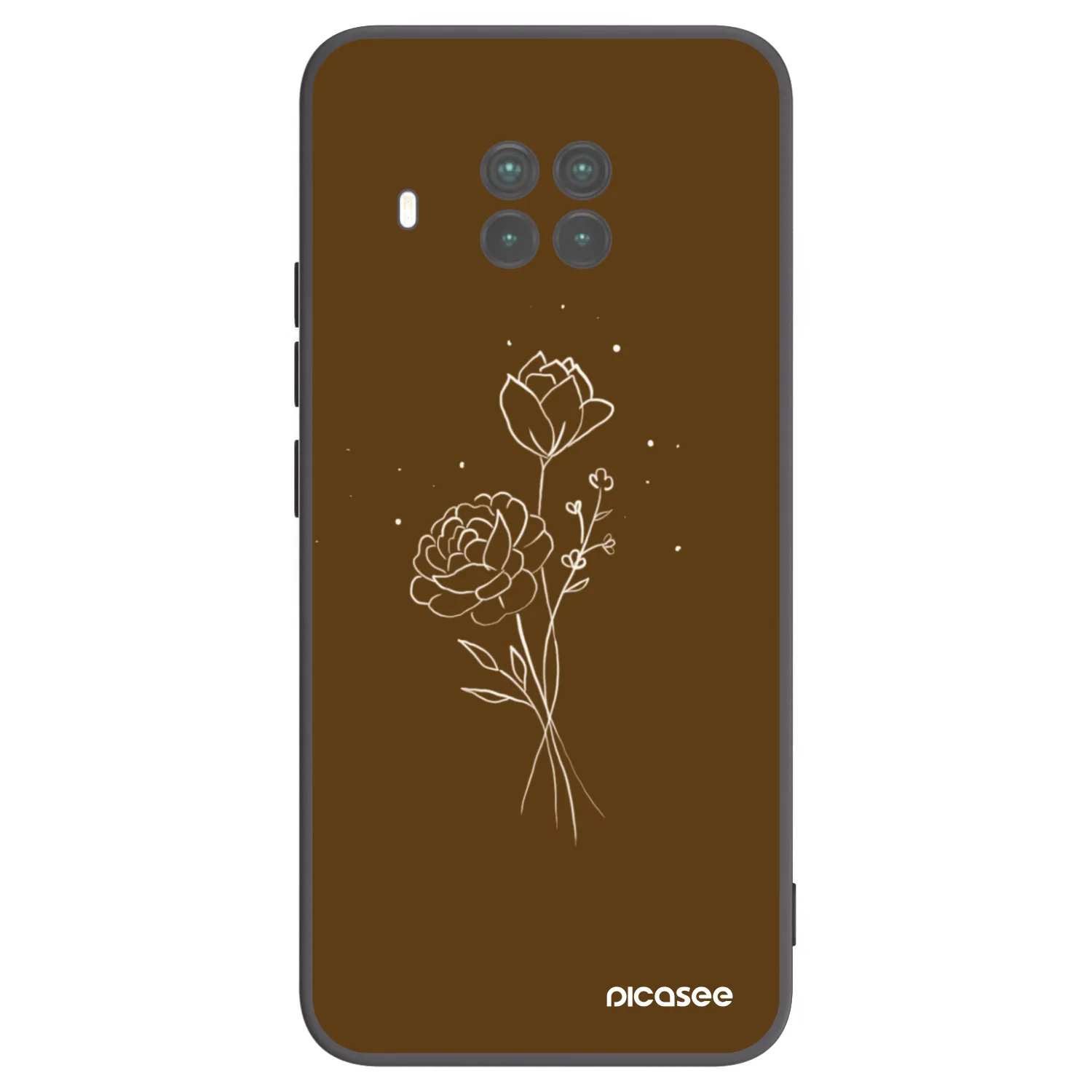 Picasee silikónový čierny obal pre Xiaomi Mi 10T Lite - Brown flowers