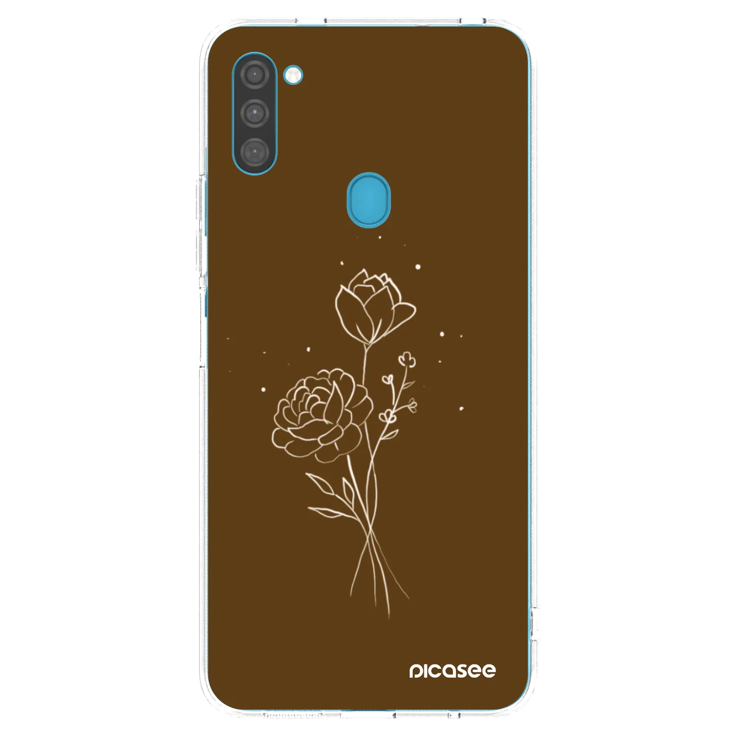 Picasee silikónový prehľadný obal pre Samsung Galaxy M11 - Brown flowers