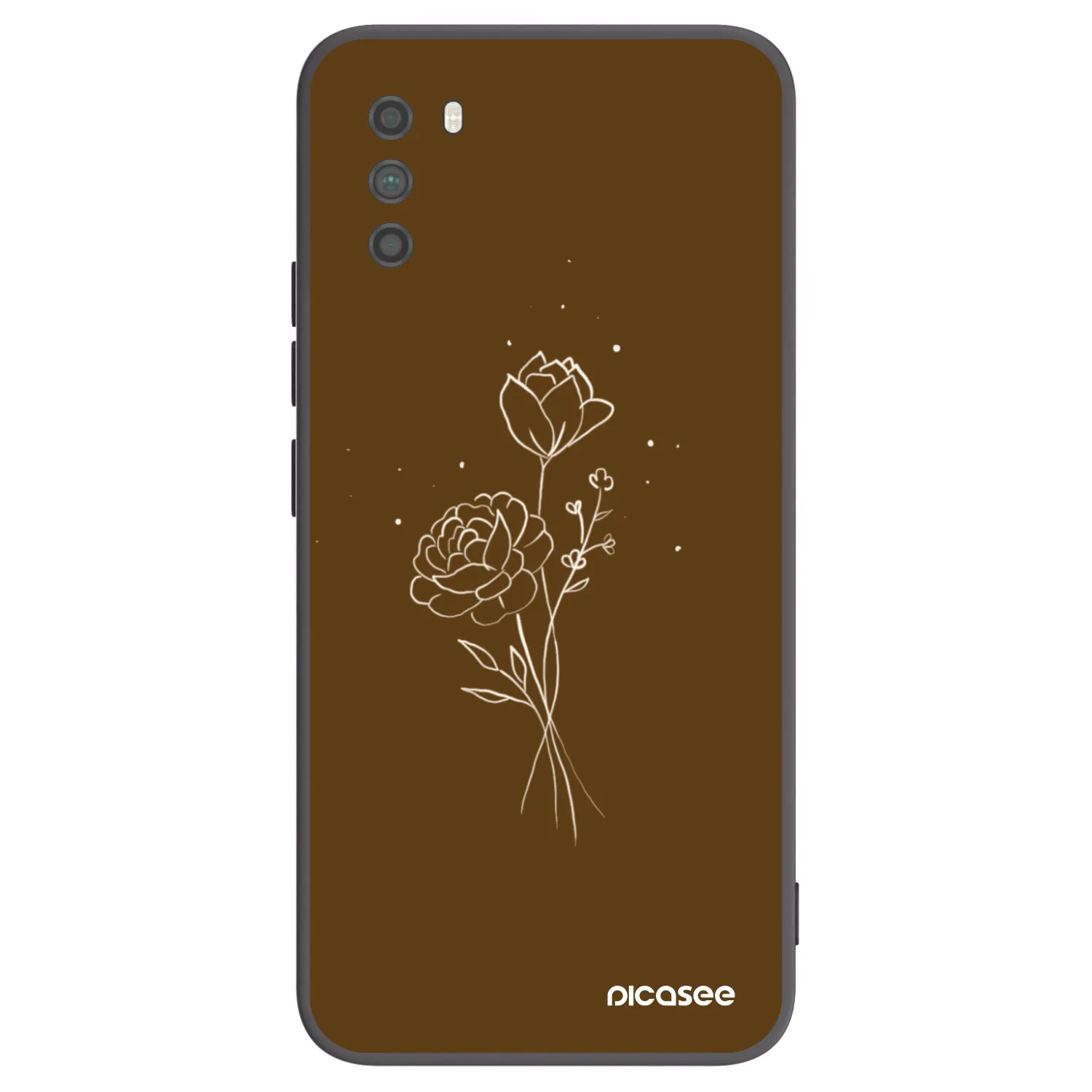 Picasee silikónový čierny obal pre Xiaomi Poco M3 - Brown flowers