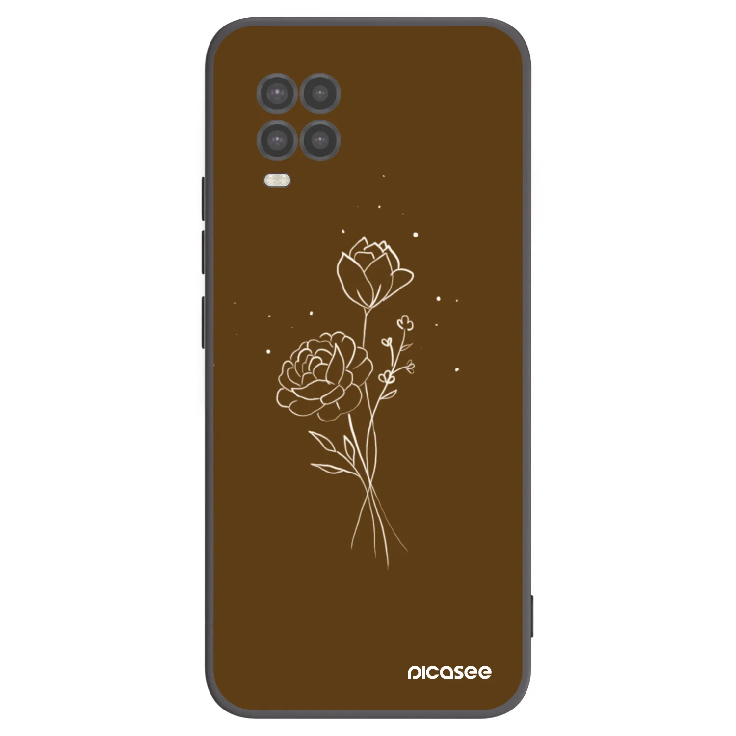 Picasee silikónový čierny obal pre Xiaomi Mi 10 Lite - Brown flowers