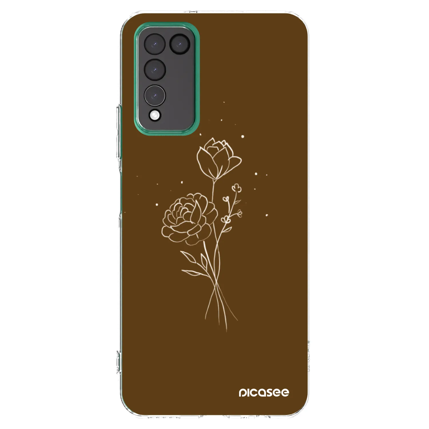 Silikónový prehľadný obal pre Honor 10X Lite - Brown flowers