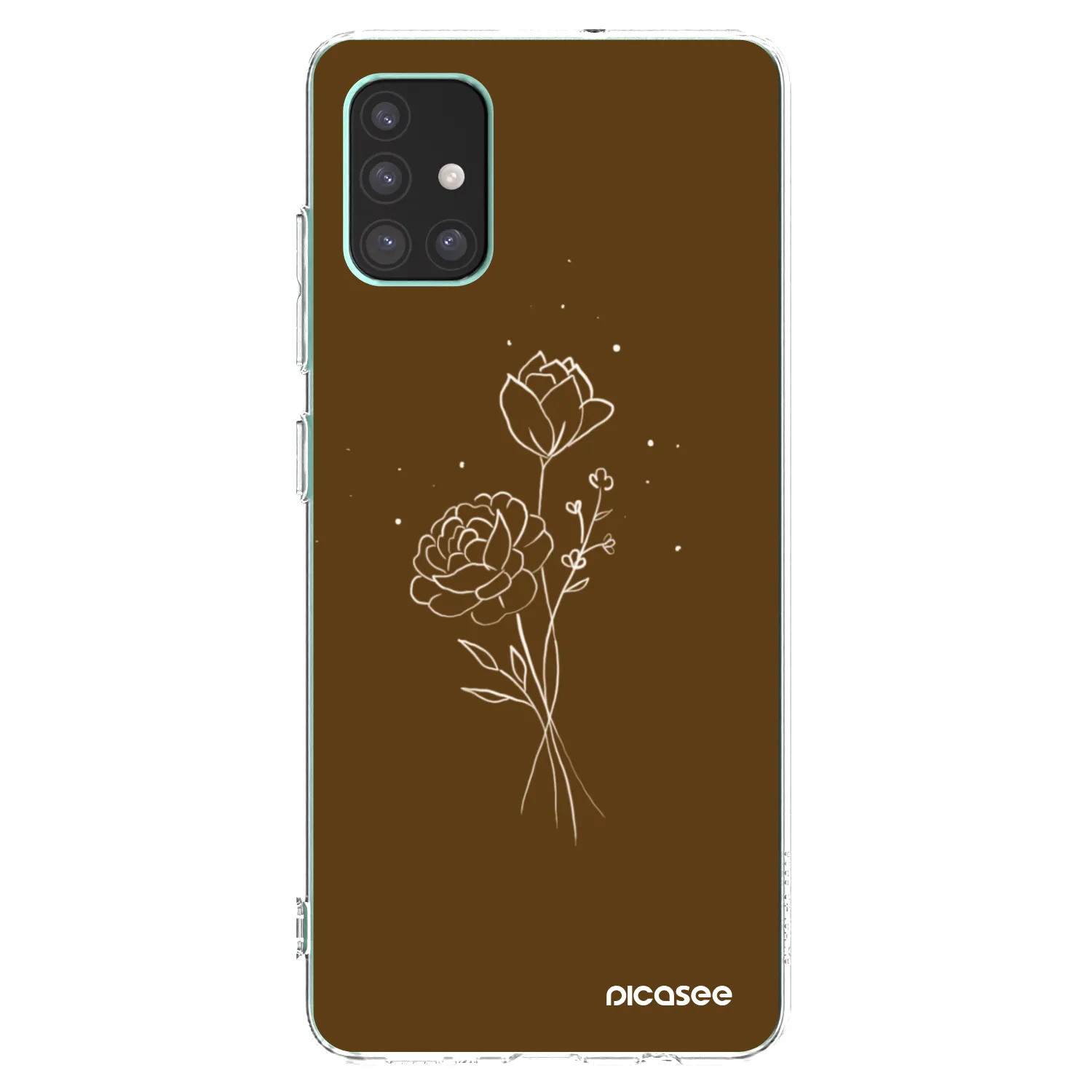 Picasee silikónový prehľadný obal pre Samsung Galaxy M51 M515F - Brown flowers