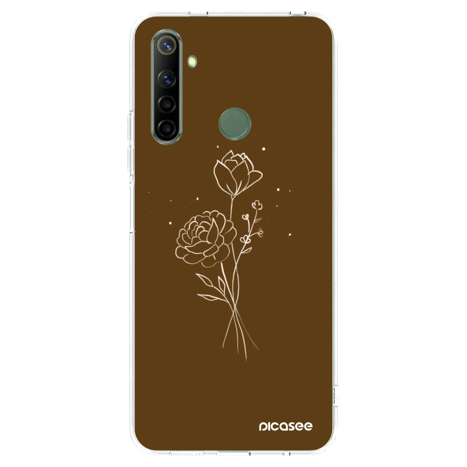 Picasee silikónový prehľadný obal pre Realme 6i - Brown flowers