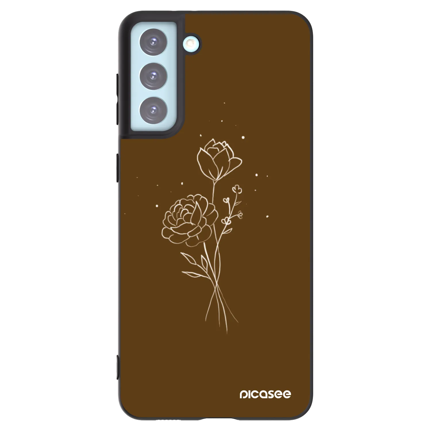 Picasee silikónový čierny obal pre Samsung Galaxy S21+ 5G G996F - Brown flowers