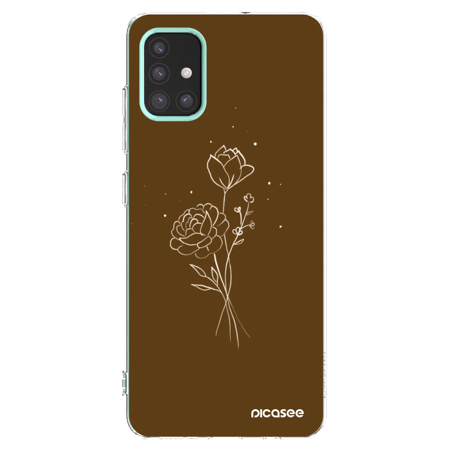 Picasee silikónový prehľadný obal pre Samsung Galaxy M31s - Brown flowers