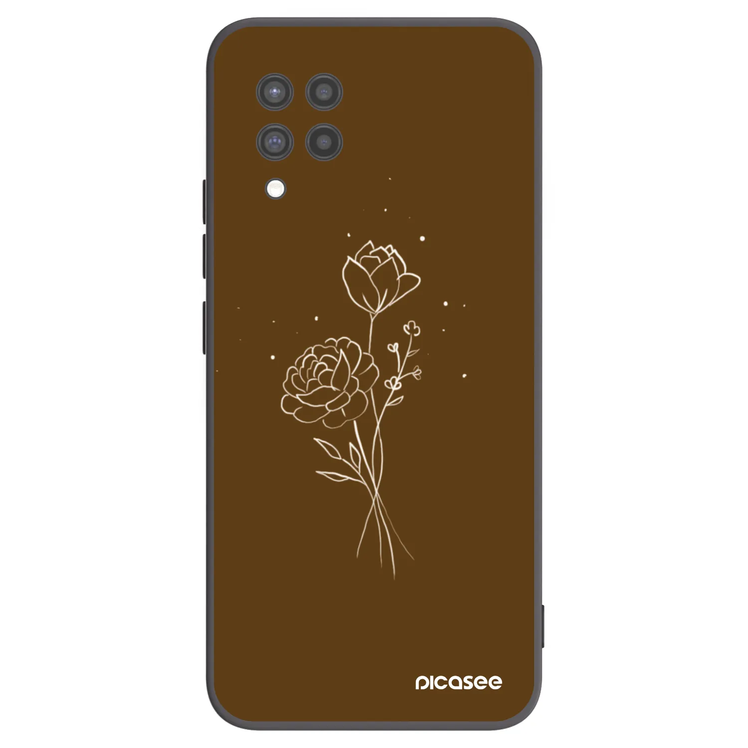 Picasee silikónový čierny obal pre Samsung Galaxy A42 A426B - Brown flowers
