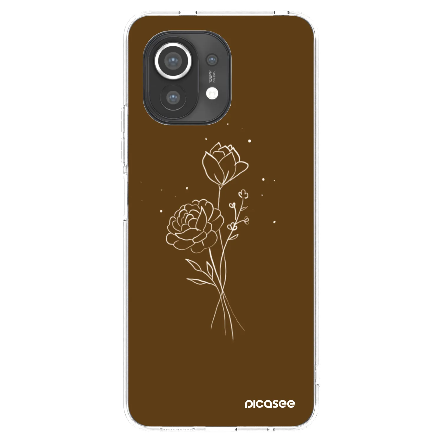 Picasee silikónový prehľadný obal pre Xiaomi Mi 11 - Brown flowers