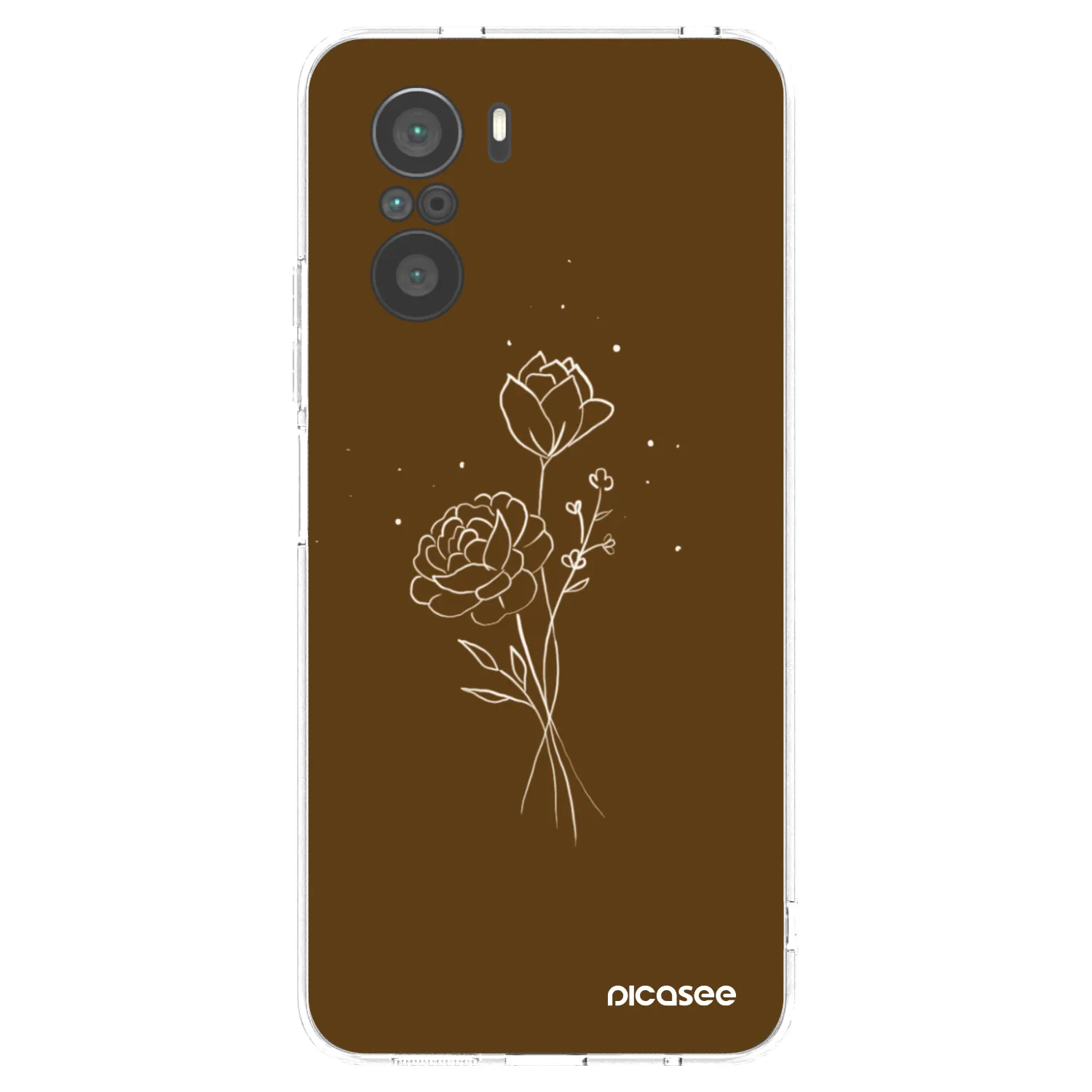 Picasee silikónový prehľadný obal pre Xiaomi Poco F3 - Brown flowers