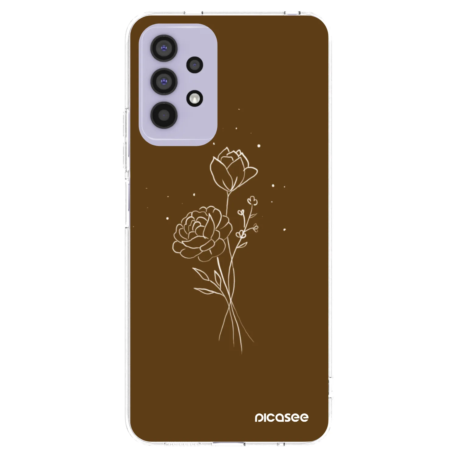 Picasee silikónový prehľadný obal pre Samsung Galaxy A32 4G SM-A325F - Brown flowers