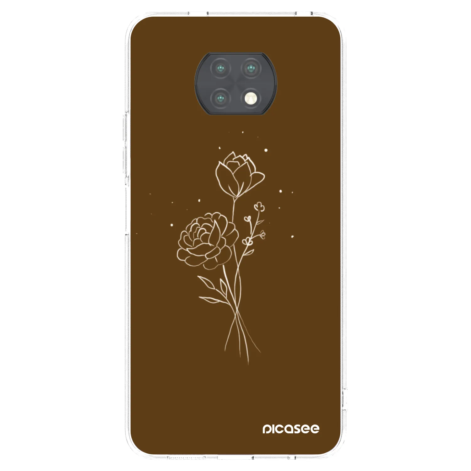 Silikónový prehľadný obal pre Xiaomi Redmi Note 9T - Brown flowers
