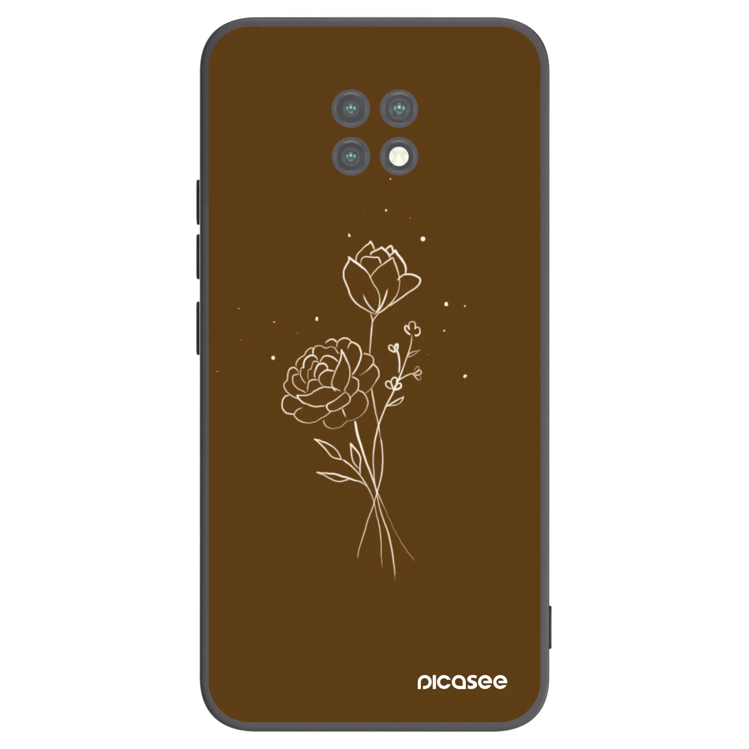 Picasee silikónový čierny obal pre Xiaomi Redmi Note 9T - Brown flowers