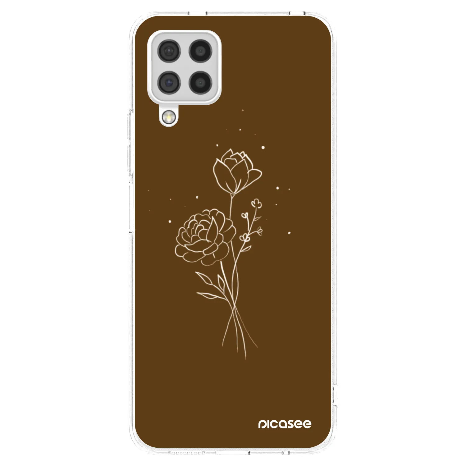 Picasee silikónový prehľadný obal pre Samsung Galaxy A22 A225F 4G - Brown flowers