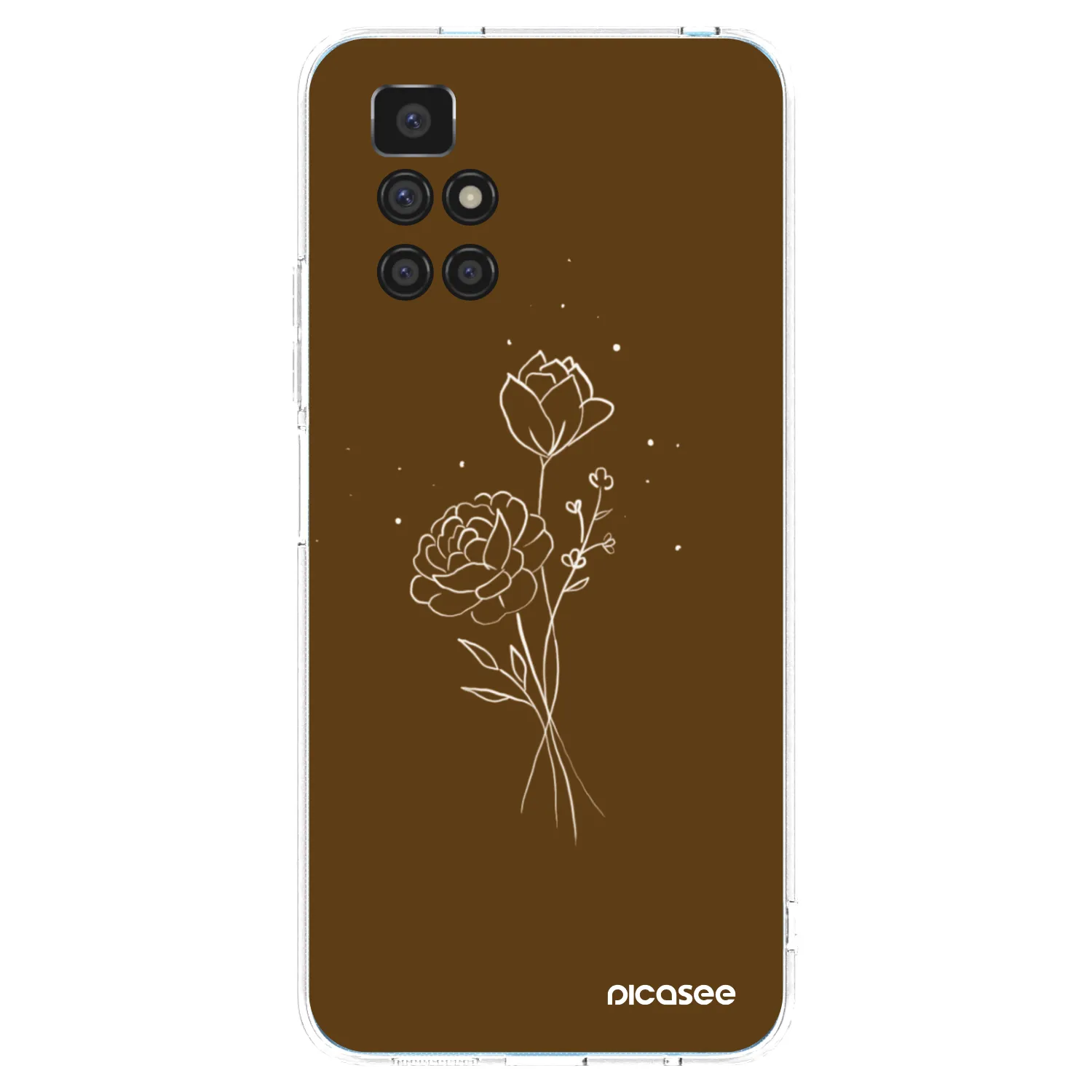 Picasee silikónový prehľadný obal pre Xiaomi Redmi 10 - Brown flowers