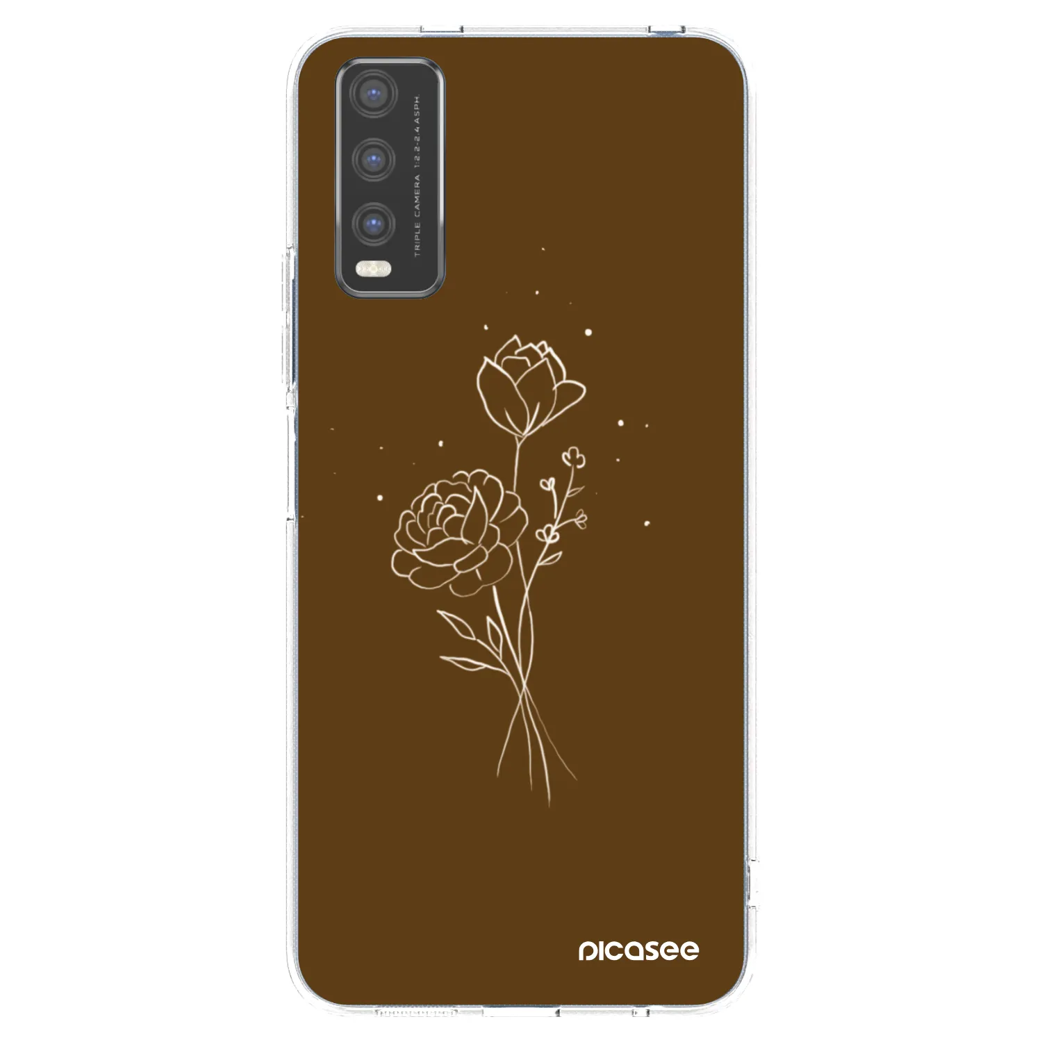 Picasee silikónový prehľadný obal pre Vivo Y20s - Brown flowers