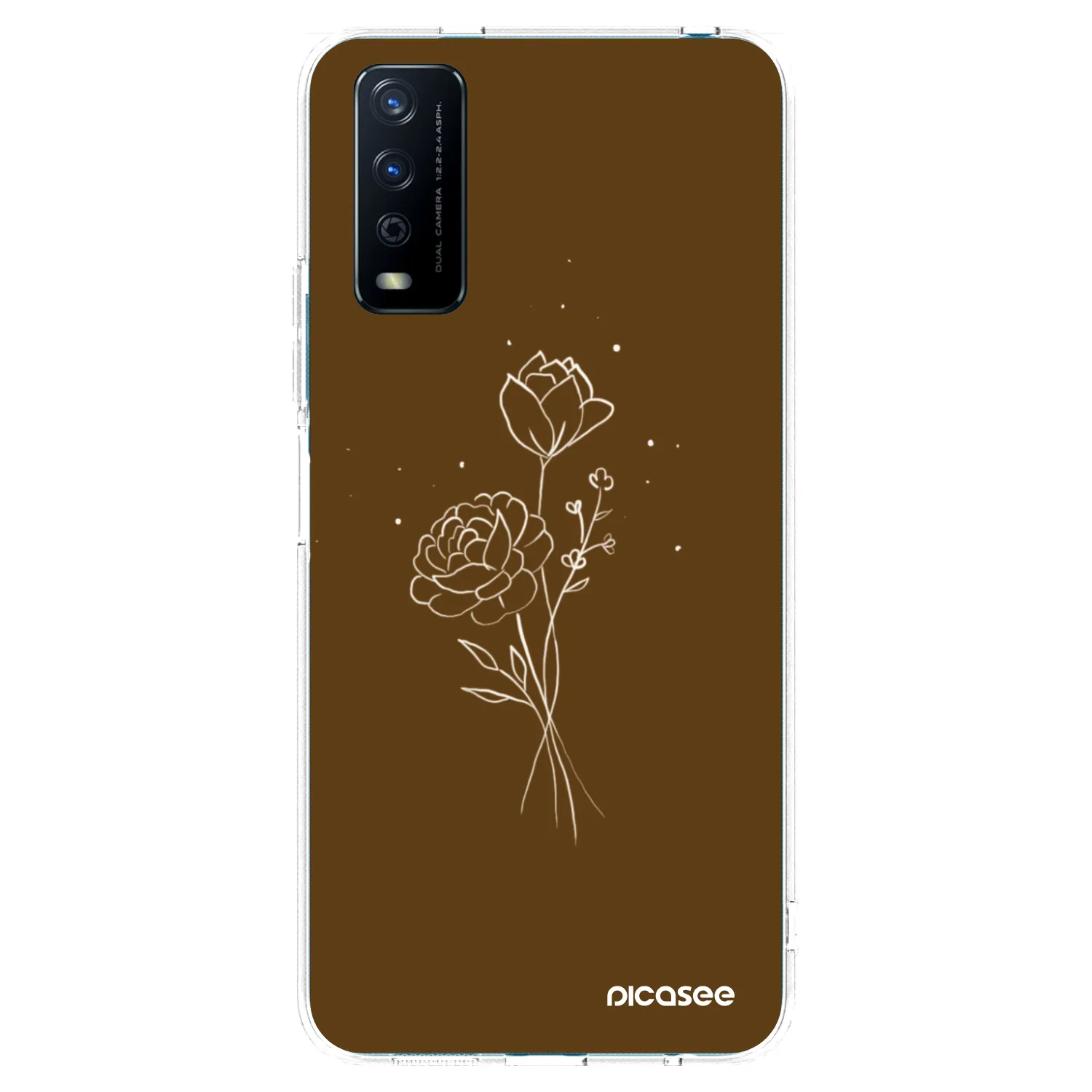 Picasee silikónový prehľadný obal pre Vivo Y11s - Brown flowers