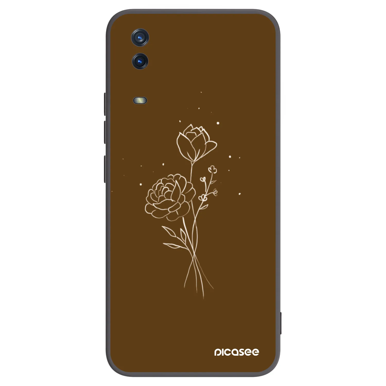 Picasee silikónový čierny obal pre Vivo Y11s - Brown flowers