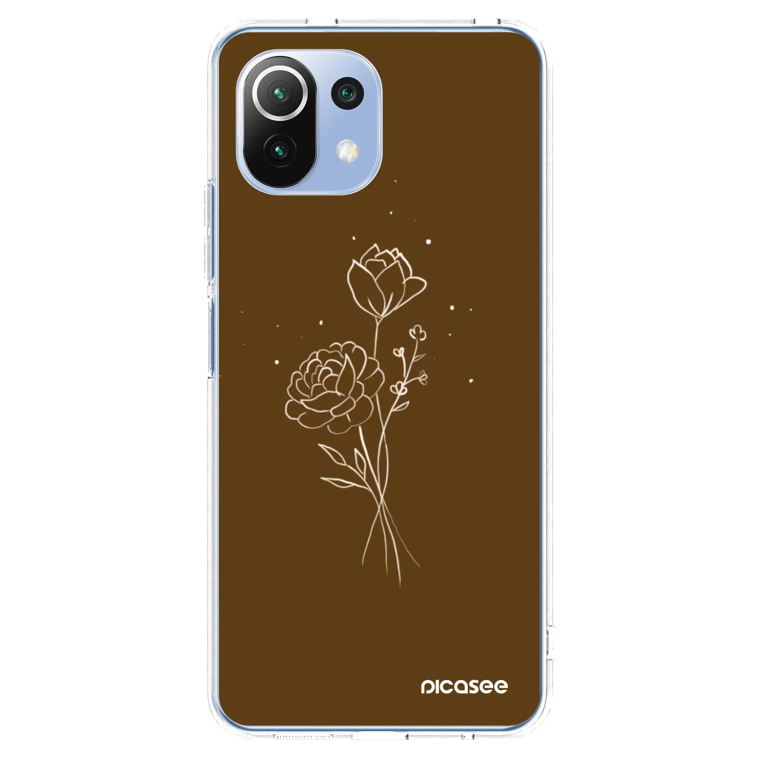 Picasee silikónový prehľadný obal pre Xiaomi 11 Lite 5G NE - Brown flowers