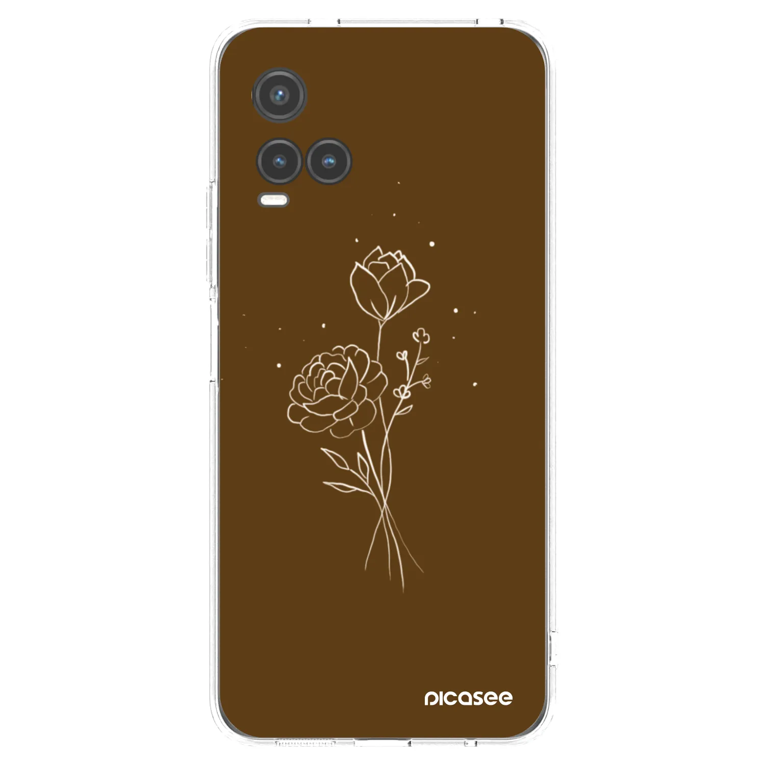 Picasee silikónový prehľadný obal pre Vivo Y33s - Brown flowers