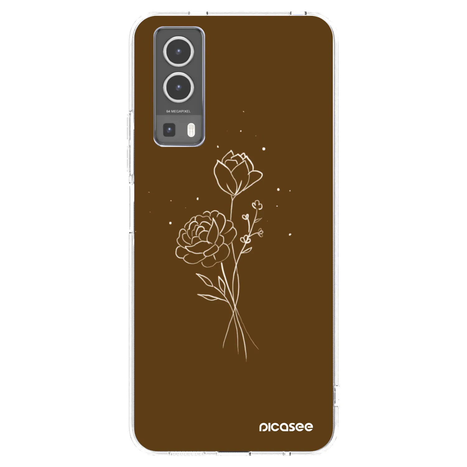 Picasee silikónový prehľadný obal pre Vivo Y72 5G - Brown flowers
