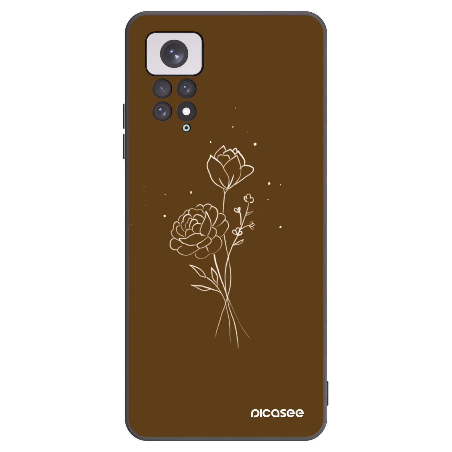 Picasee silikónový čierny obal pre Xiaomi Redmi Note 11 - Brown flowers
