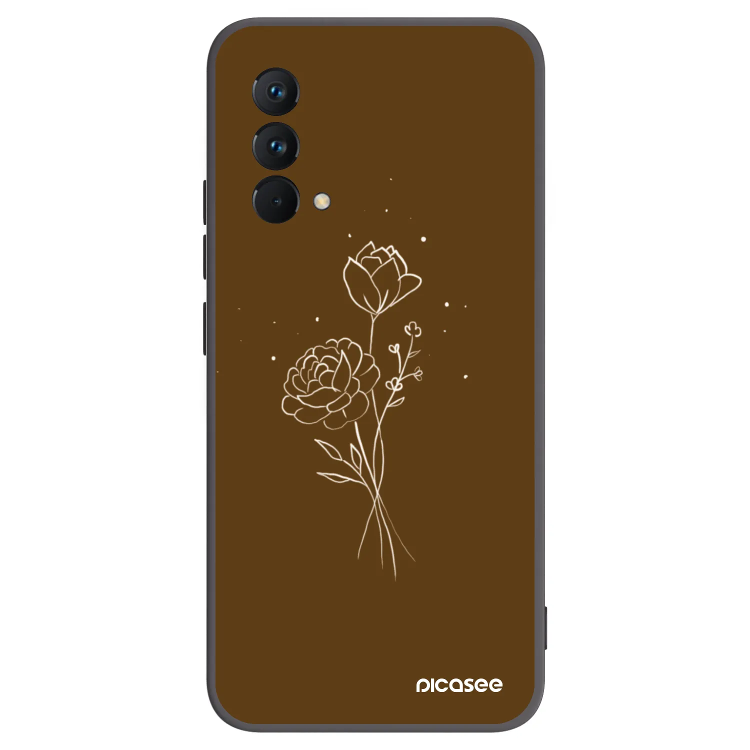 Picasee silikónový čierny obal pre Realme GT Master Edition 5G - Brown flowers