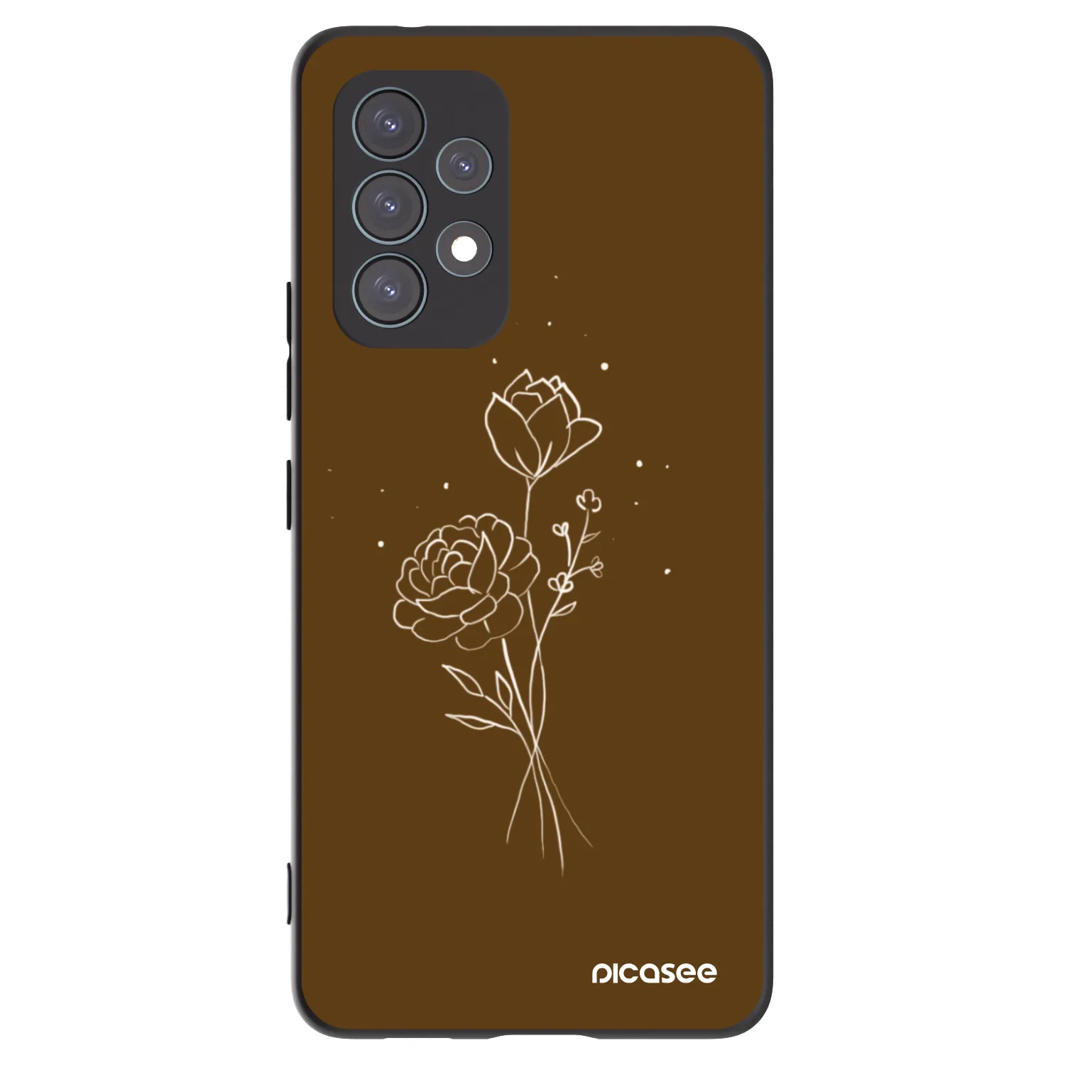 Picasee silikónový čierny obal pre Samsung Galaxy A53 5G A536 - Brown flowers