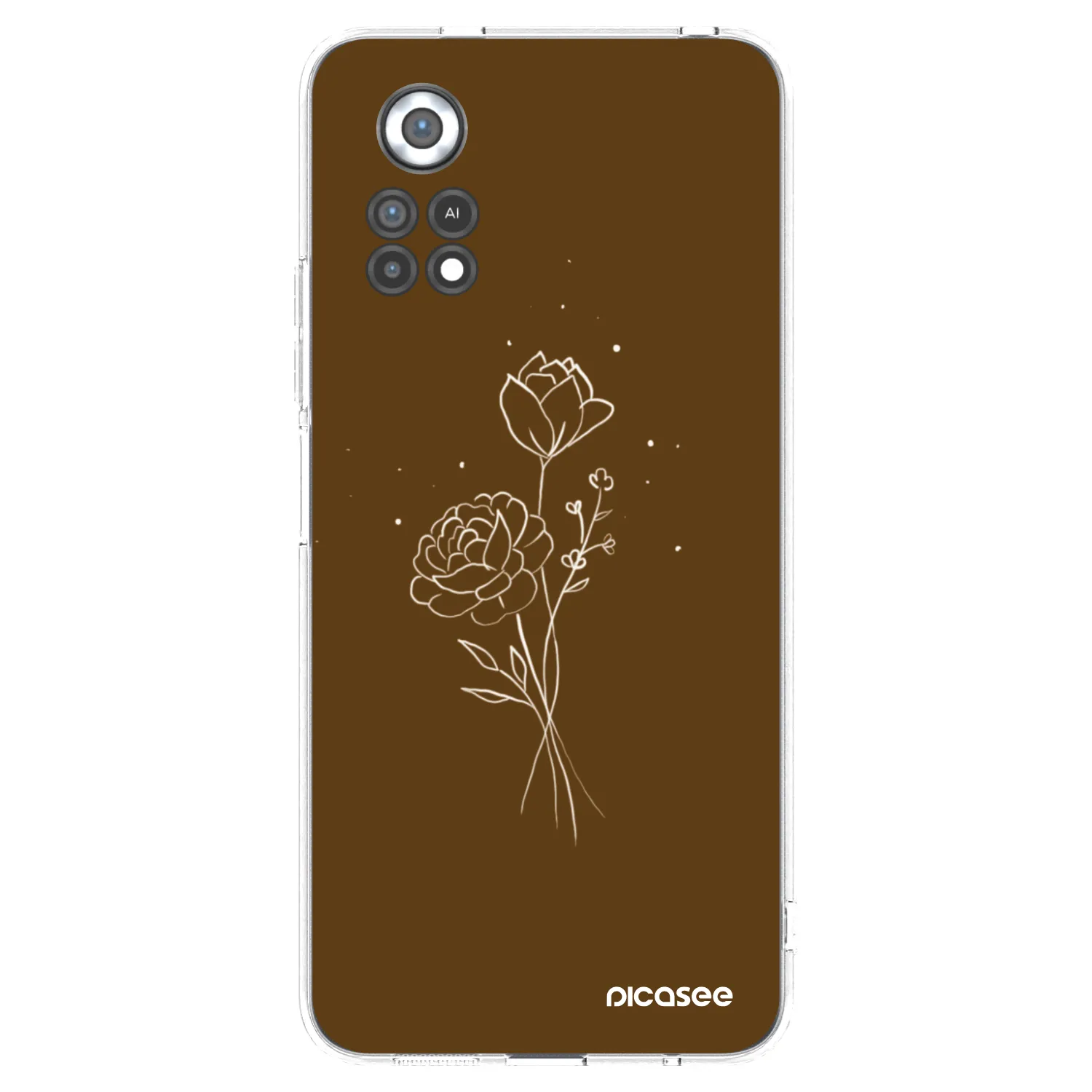 Picasee silikónový prehľadný obal pre Xiaomi Poco X4 Pro 5G - Brown flowers