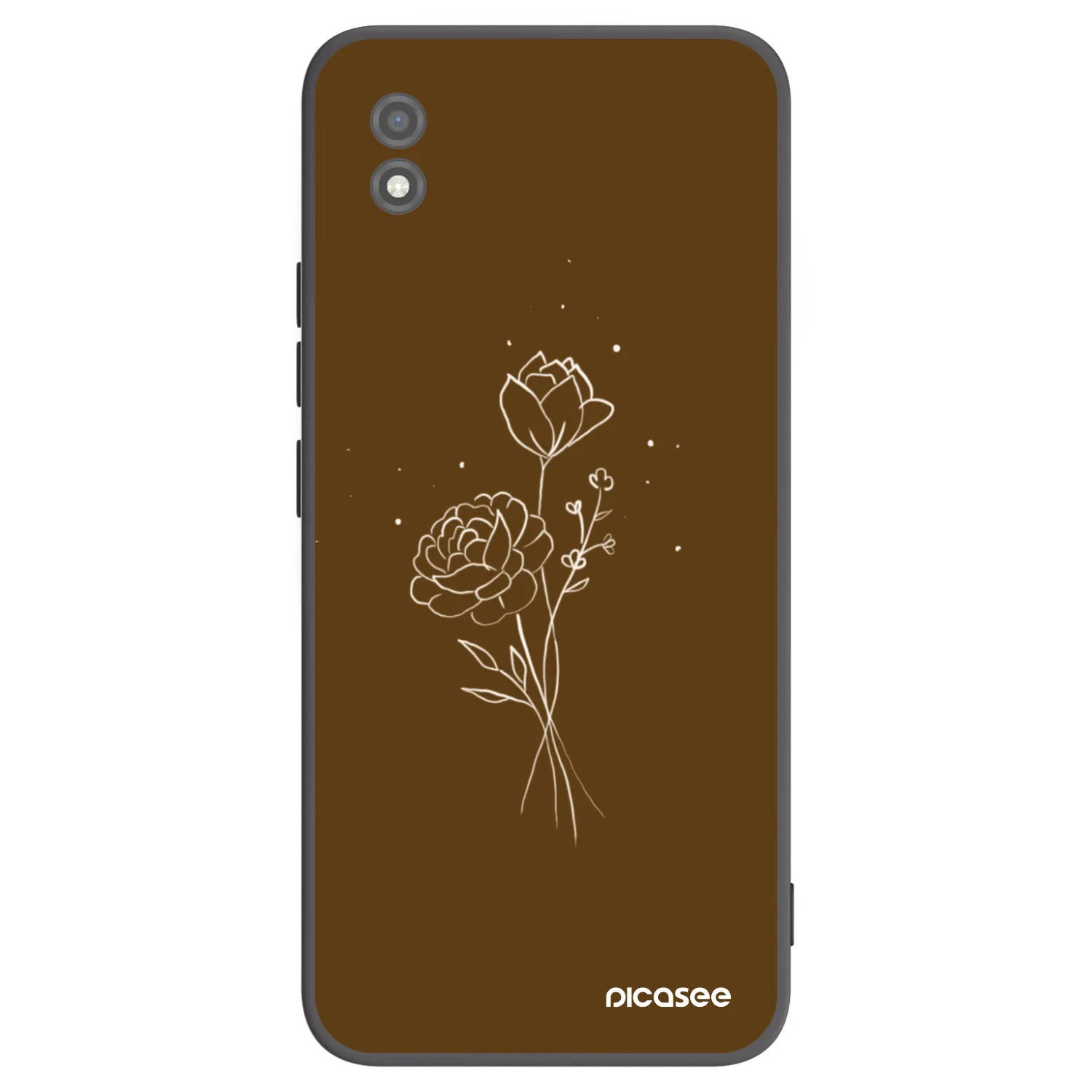 Picasee silikónový čierny obal pre Realme C11 (2021) - Brown flowers