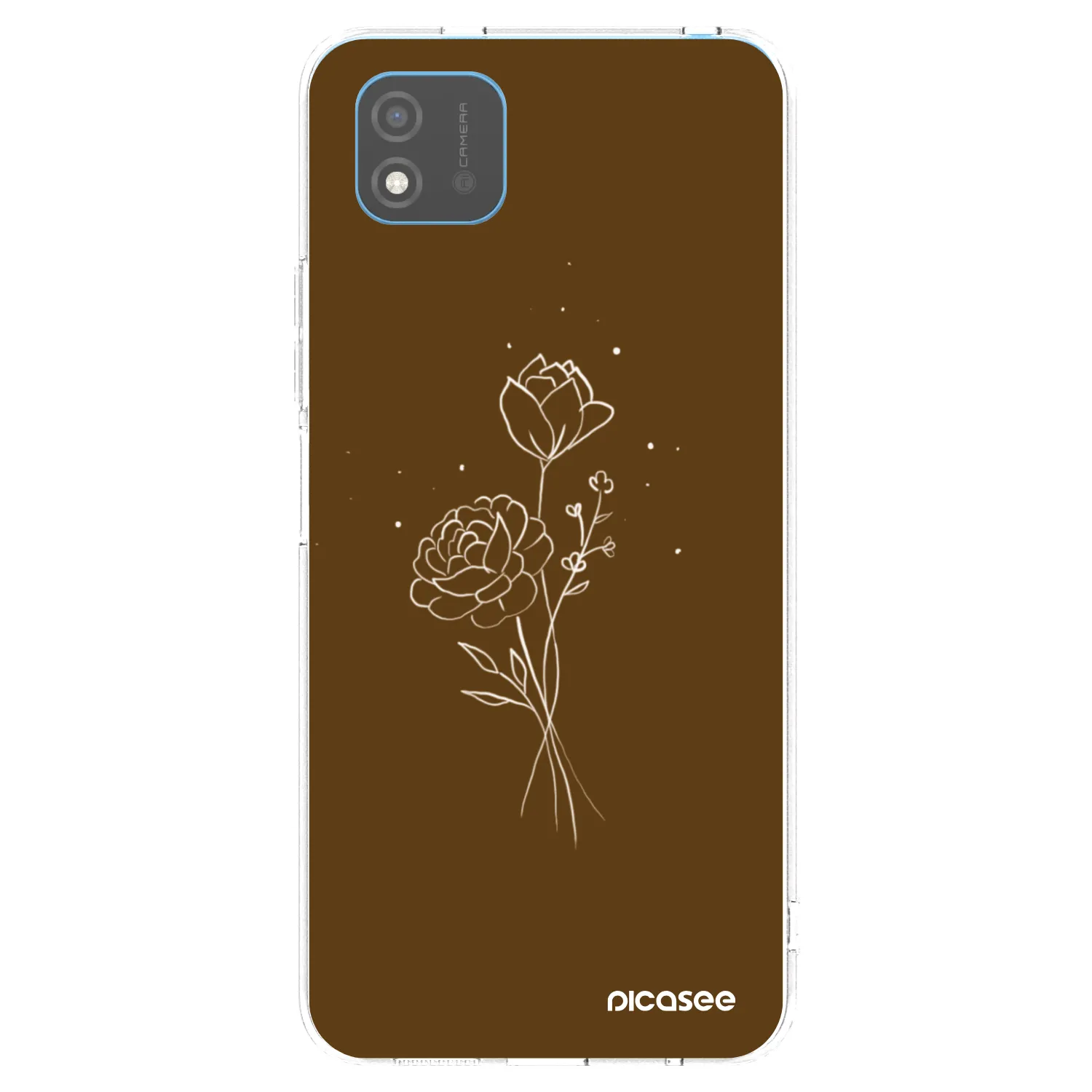 Picasee silikónový prehľadný obal pre Realme C11 (2021) - Brown flowers