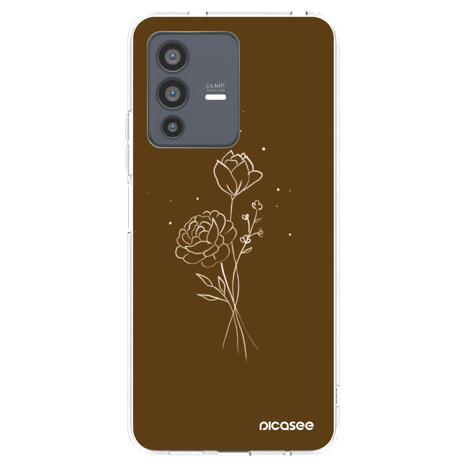 Picasee silikónový prehľadný obal pre Vivo V23 5G - Brown flowers