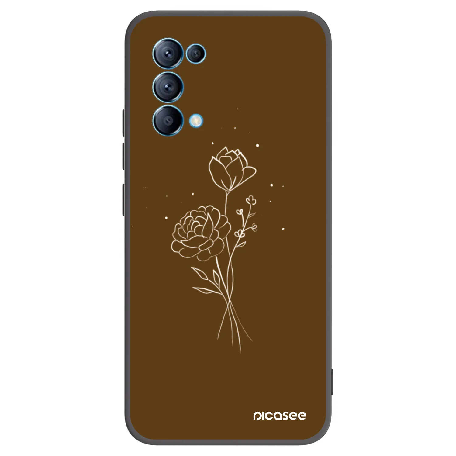 Picasee silikónový čierny obal pre OPPO Reno 5 5G - Brown flowers