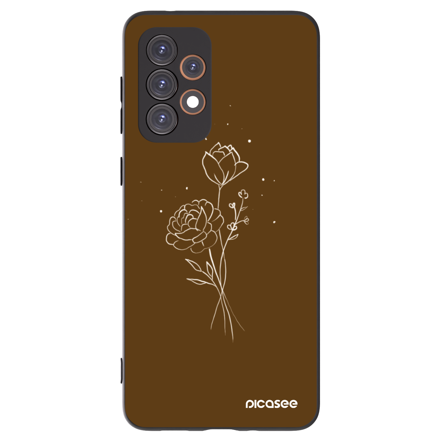 Picasee silikónový čierny obal pre Samsung Galaxy A33 5G A336 - Brown flowers