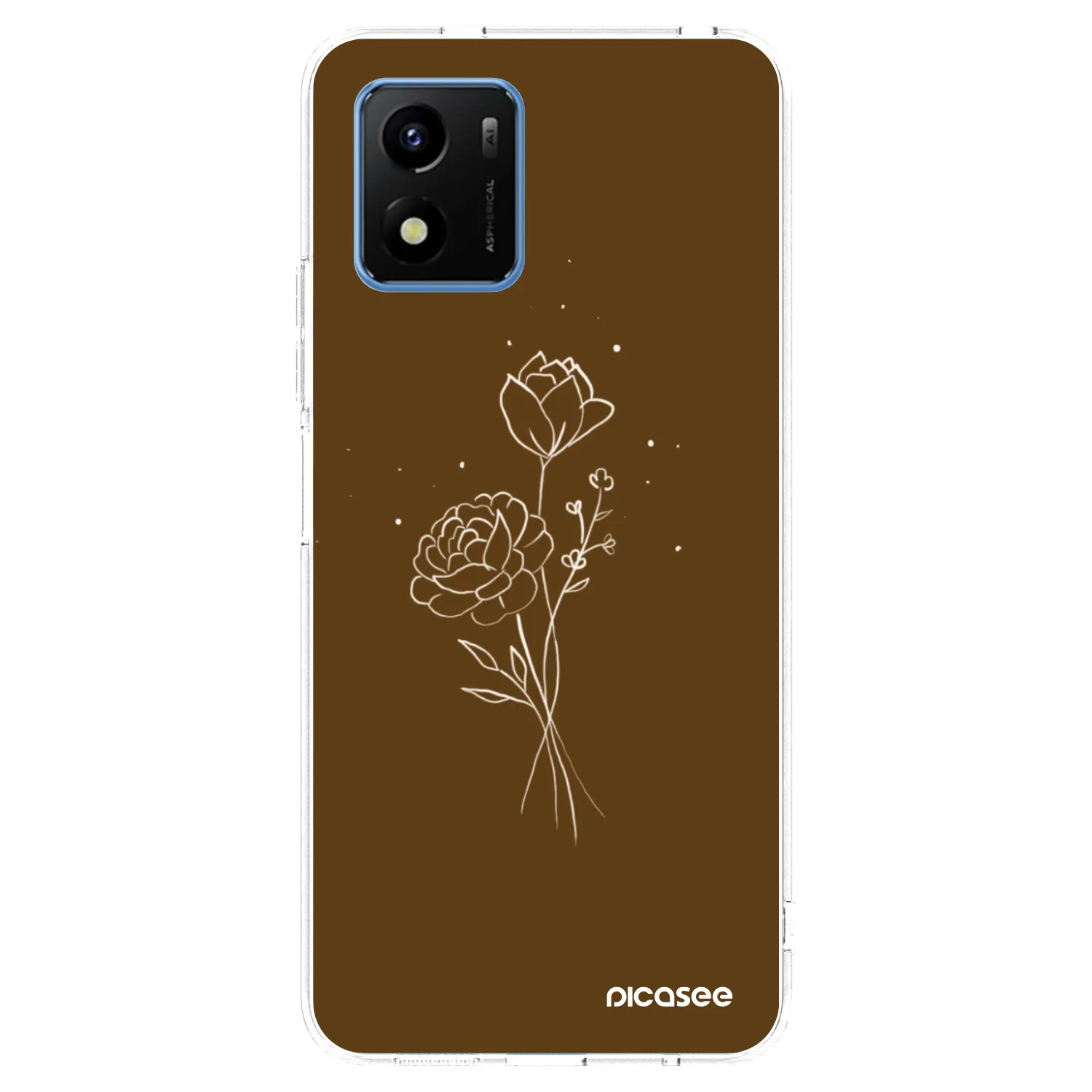 Picasee silikónový prehľadný obal pre Vivo Y01 - Brown flowers