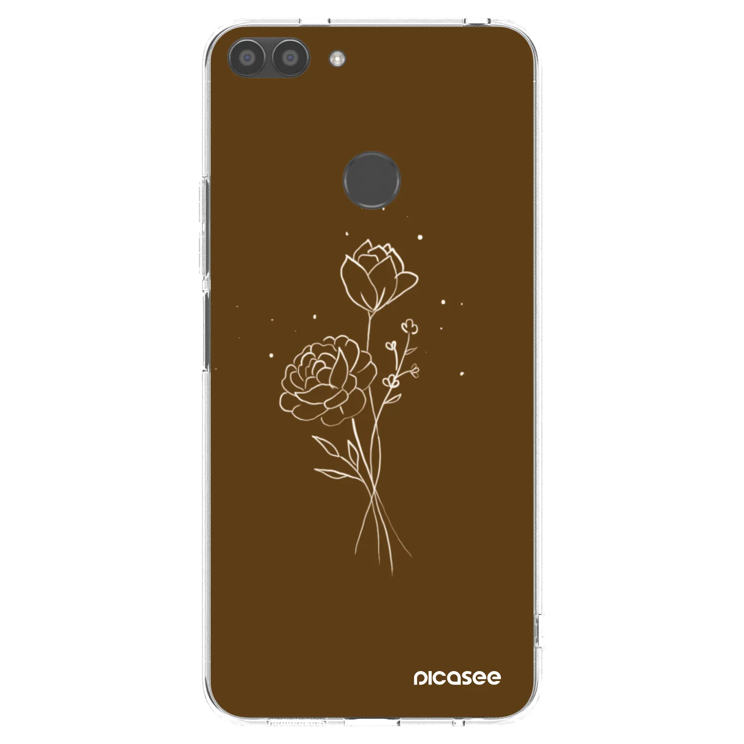 Picasee silikónový prehľadný obal pre Huawei P Smart - Brown flowers