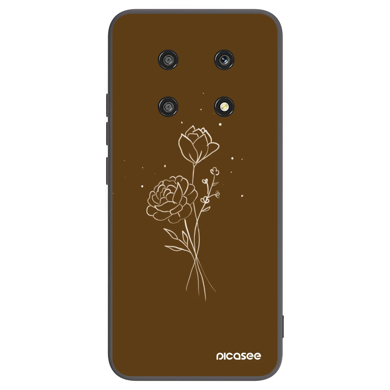 Picasee silikónový čierny obal pre Honor Magic4 Lite 5G - Brown flowers