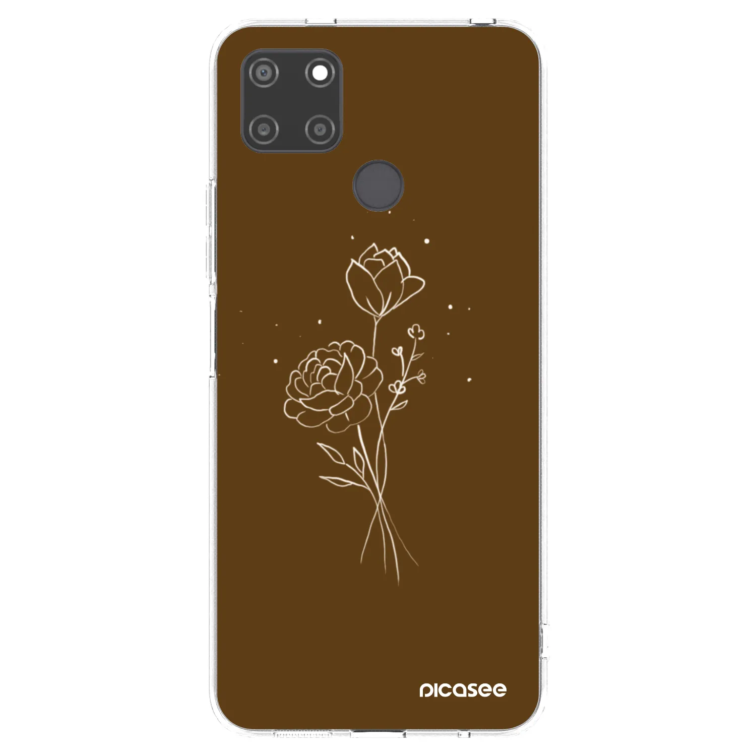 Picasee silikónový prehľadný obal pre Realme C21Y - Brown flowers